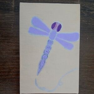 Purple Dragonfly Canvas Art 4"x6"